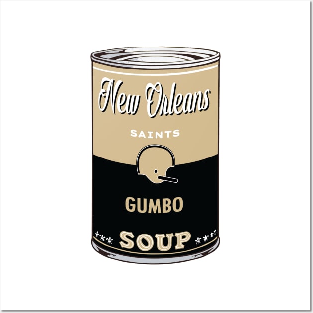 New Orleans Saints Soup Can Wall Art by Rad Love